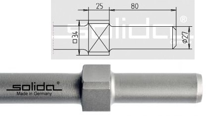 Breitmeißel Ø 27 x 80 mm - Bund 4kt.34 mm